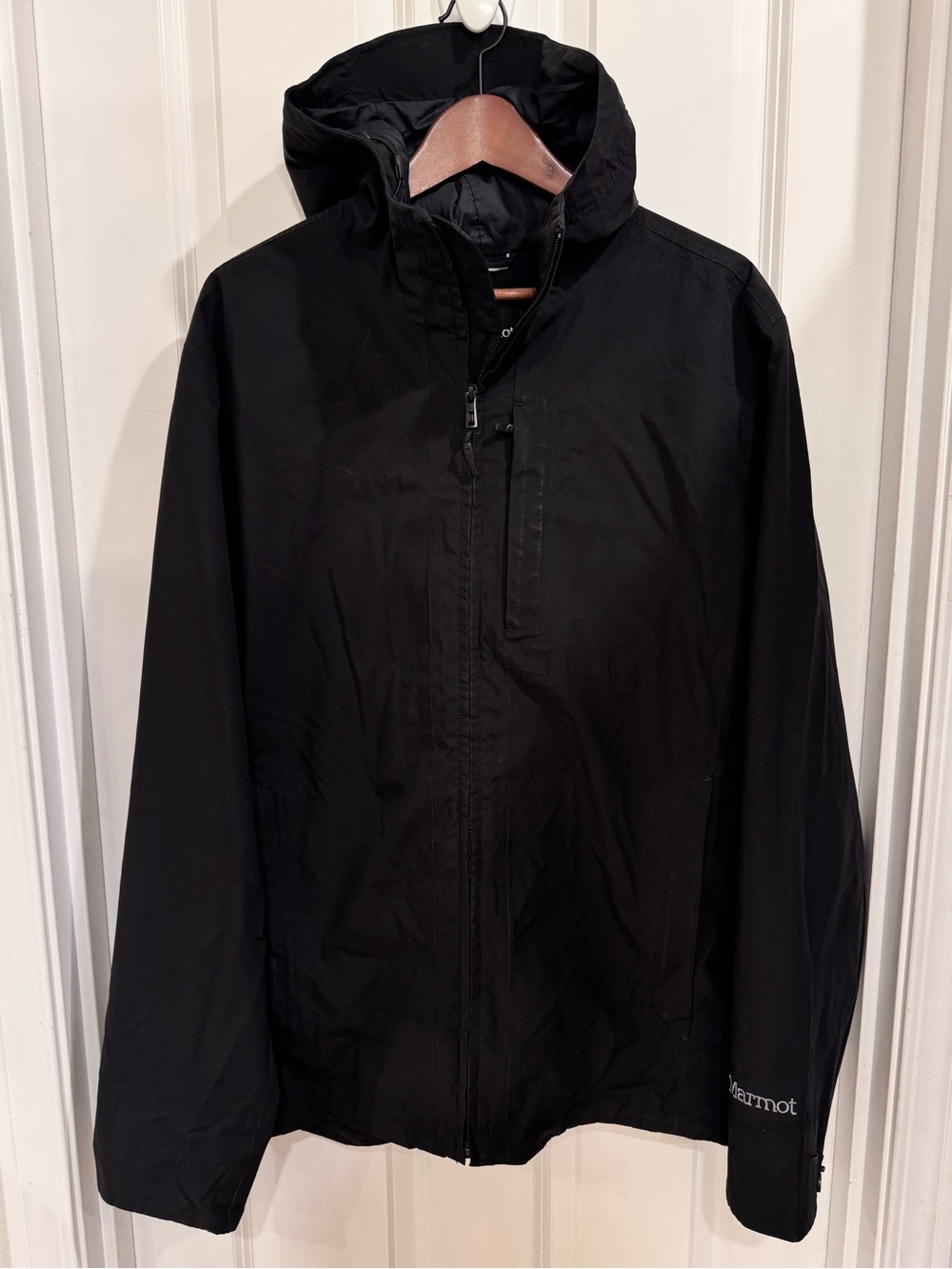 Marmot Black Hooded Raincoat for Men